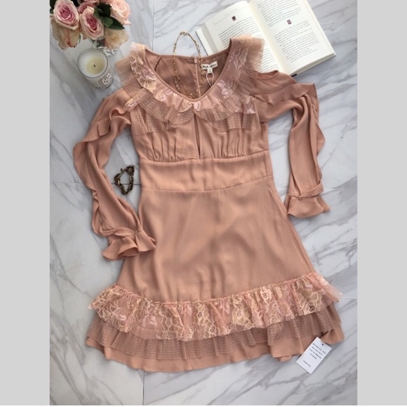 For Love And Lemons Dresses & Skirts - For Love and Lemons Mini Dress in Blush/Nude